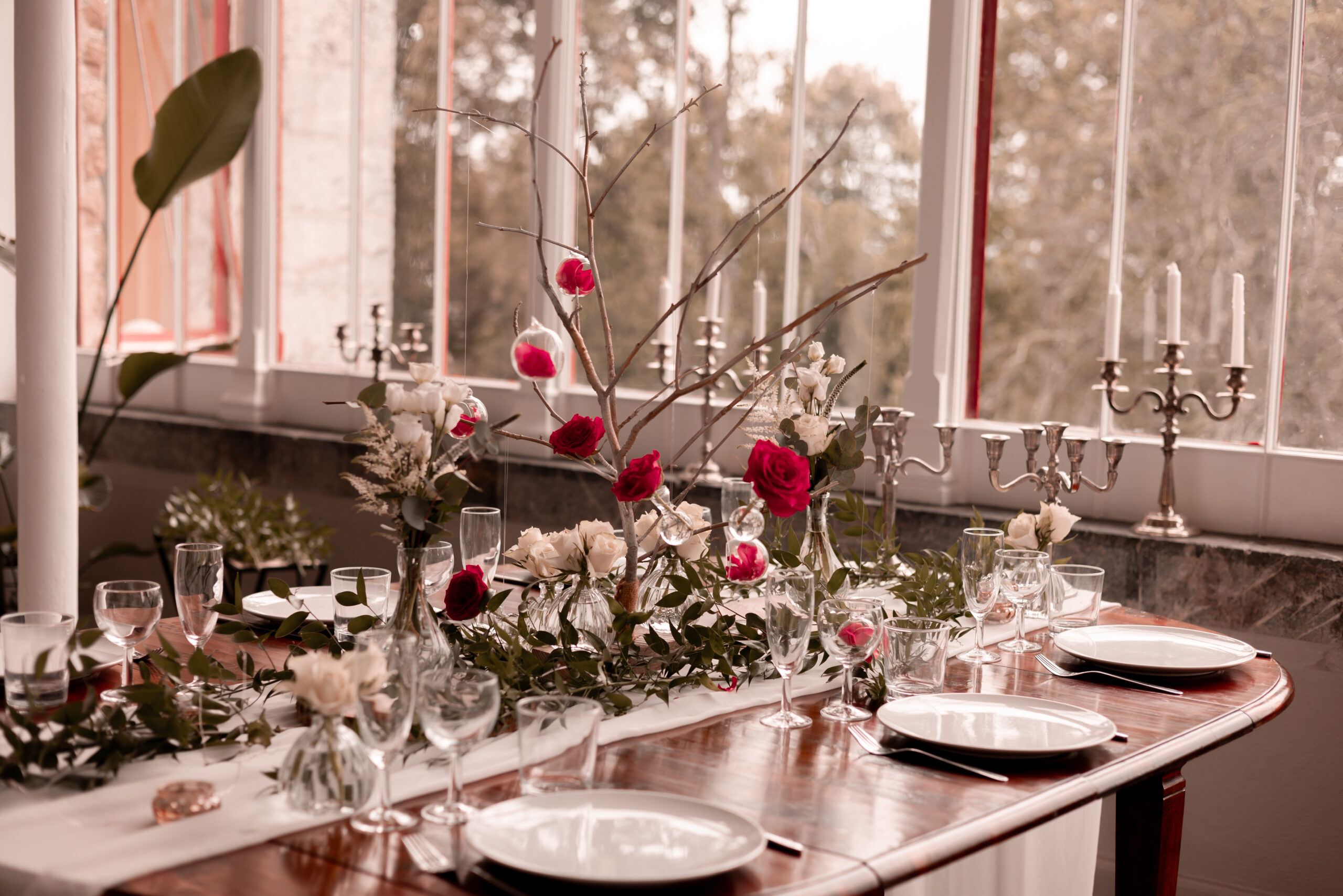 Table d'honneur mariage forêt